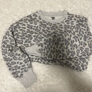 Aerie leopard crew neck